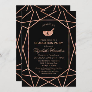 Copper Mortar & Pestle Rx Pharmacy School Grad Invitation