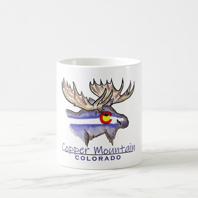 Copper Mountain Colorado moose sketch mug (Center)