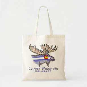 Copper Mountain Colorado moose sketch tote bag