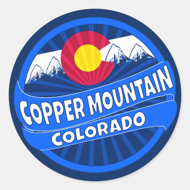 Copper Mountain Colorado mountain burst sticker (Front)