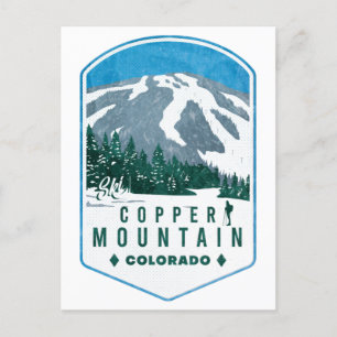 Copper Mountain Colorado Ski Badge Postcard