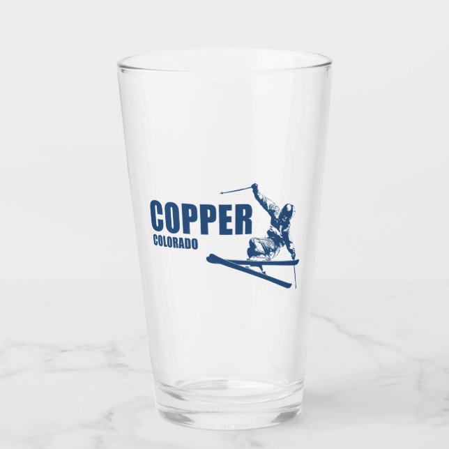 Copper Mountain Colorado Skier Glass (Front)