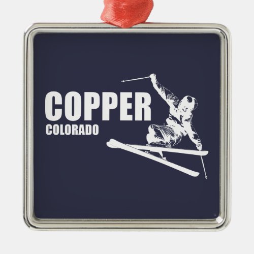 Copper Mountain Colorado Skier Metal Ornament