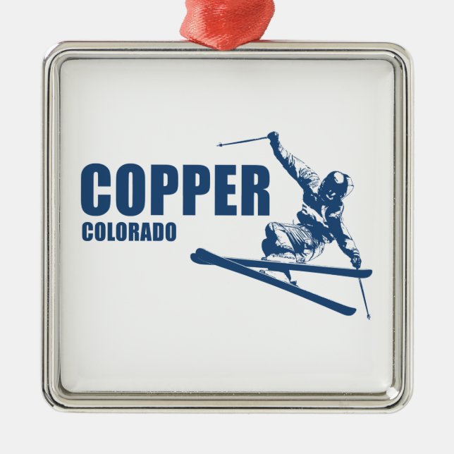 Copper Mountain Colorado Skier Metal Ornament (Front)