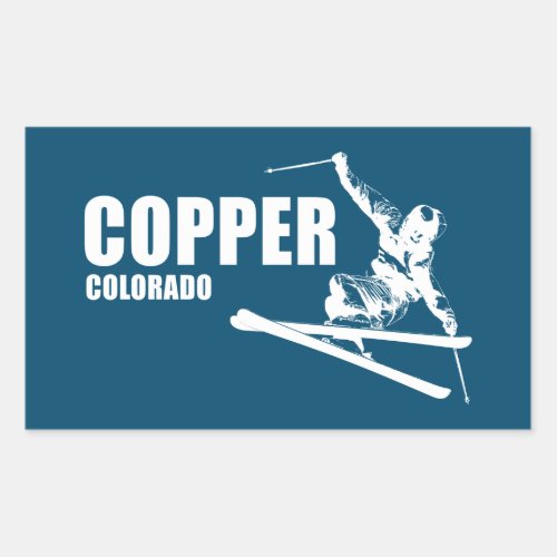 Copper Mountain Colorado Skier Rectangular Sticker