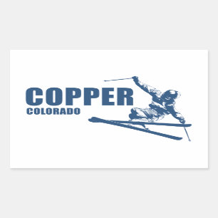 Copper Mountain Colorado Skier Rectangular Sticker