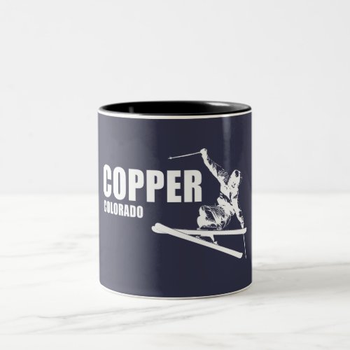 Copper Mountain Colorado Skier Two_Tone Coffee Mug