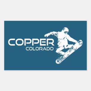 Copper Mountain Colorado Snowboarder Rectangular Sticker