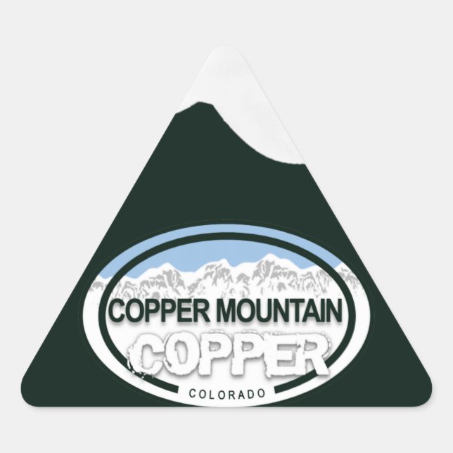 Copper Mountain Colorado Snowcapped Rocky Mountain Triangle Sticker (Front)