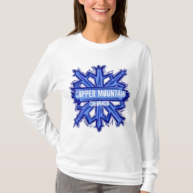 Copper Mountain Colorado snowflake hoodie T-Shirt (Front)