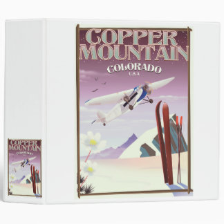 Copper Mountain colorado vintage poster 3 Ring Binder