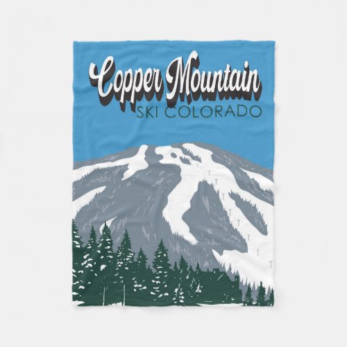 Copper Mountain Ski Area Colorado Vintage Fleece Blanket