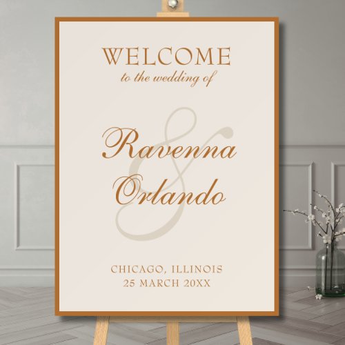 Copper Old Money Timeless Wedding Welcome Foam Board