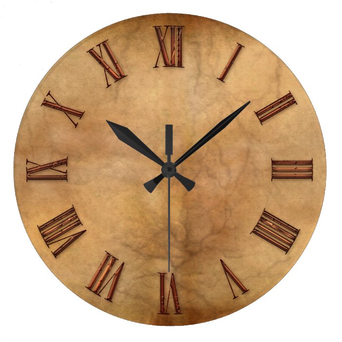 Copper on Parchment effect Modern Art Clock