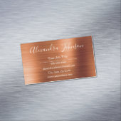 Copper Orange Foil Modern and Elegant Business Card Magnet (In Situ)