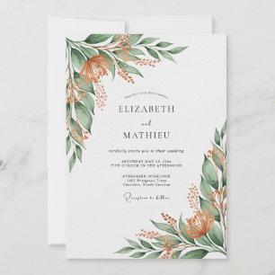 Copper Organic Botanical Wedding Invitation