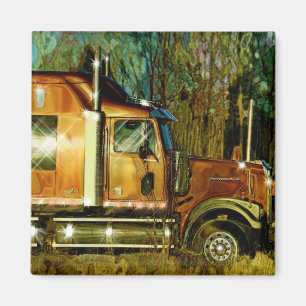 COPPER PAINT CARGO TRUCK BIG RIG TRUCKERS Magnet