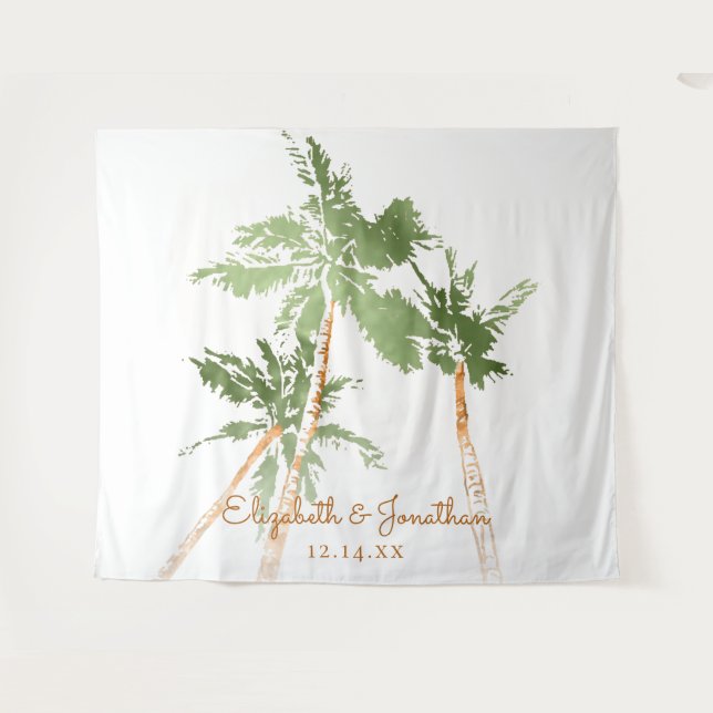 Copper Palms Beach Wedding Photo Booth Backdrop (Front (Horizontal))