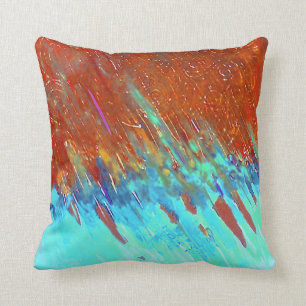 Copper Patina Landscape Throw Pillow