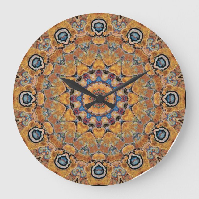Copper Patina Mandala 0158-4 Large Clock (Front)