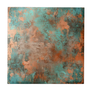 Copper Patina Metallic Rustic  Ceramic Tile