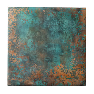 Copper Patina Metallic Rustic  Ceramic Tile