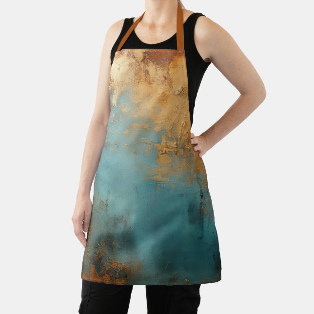 Copper Patina Rustic Metallic  Apron (Insitu)
