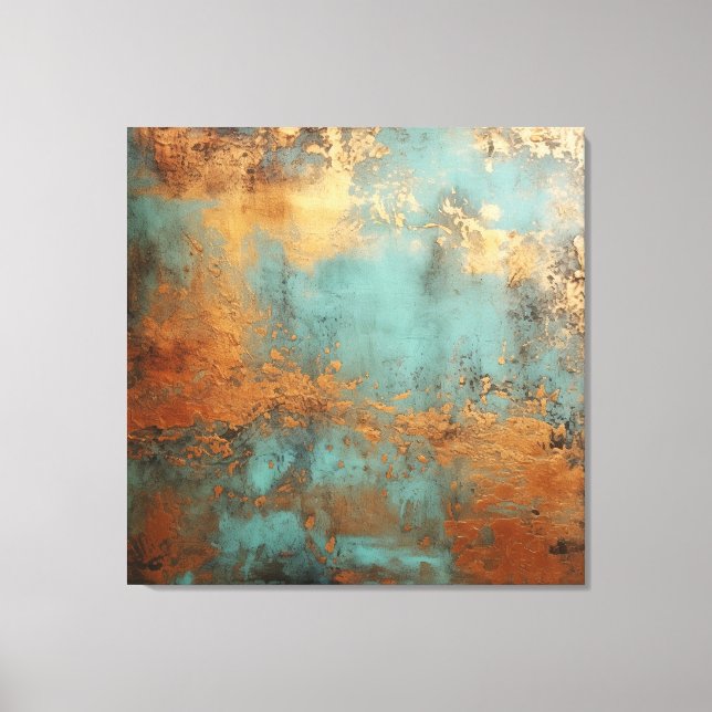 Copper Patina Rustic Metallic  Canvas Print (Front)