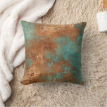 Copper Patina Rustic Metallic  Throw Pillow