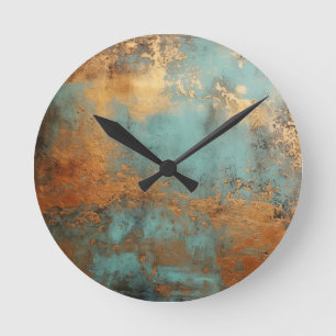 Copper Patina Rustic Round Clock