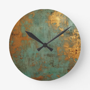 Copper Patina Rustic Round Clock