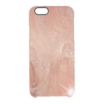 Copper Peach Rose Gold Sand Grain Swirl Metallic Clear Iphone 6/6s Case by SterlingMoon at Zazzle