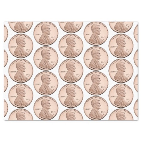 Copper Pennies Money Array Tissue Paper