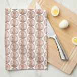 Copper Penny Coin Pattern – Lincoln Cent Design Kitchen Towel<br><div class="desc">This seamless penny pattern features rows of gleaming copper coins arranged against a clean white background. Each coin showcases the profile of Abraham Lincoln with crisp detail, highlighting the words In God We Trust and Liberty alongside the mint year. The repeating grid design creates a bold and eye-catching texture, blending...</div>