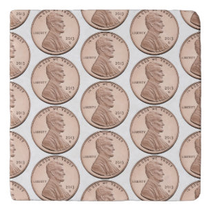 Copper Penny Coin Pattern – Lincoln Cent Design Trivet