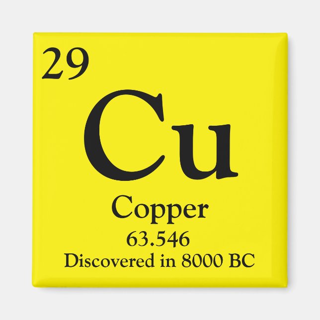 Copper Periodic Table Magnet (Front)
