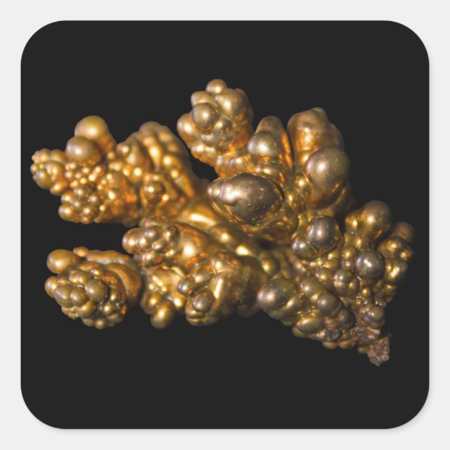 Copper Photo on Black Square Sticker (Front)