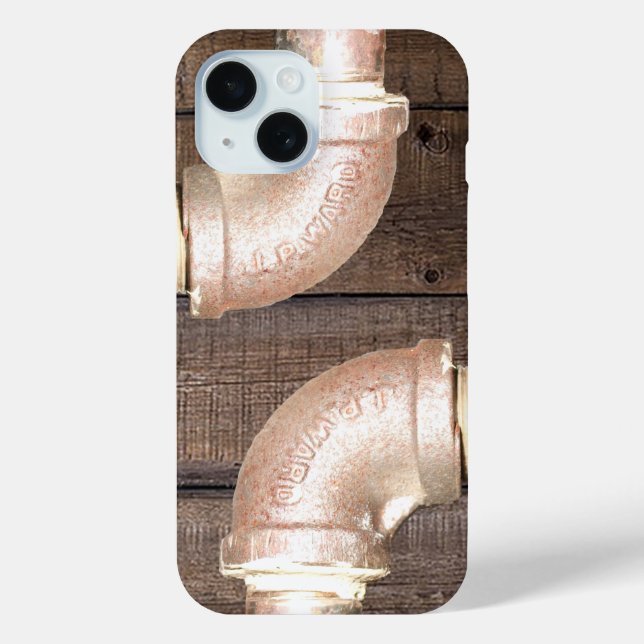 Copper Pipe with Worn Boards Background Case-Mate iPhone Case (Back)
