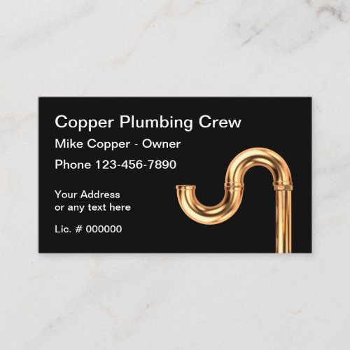 Copper Plumbing Business Cards