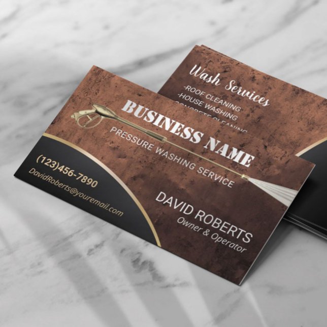 Copper Power Washer Pressure Washing Cleaning Business Card (Creator Uploaded)