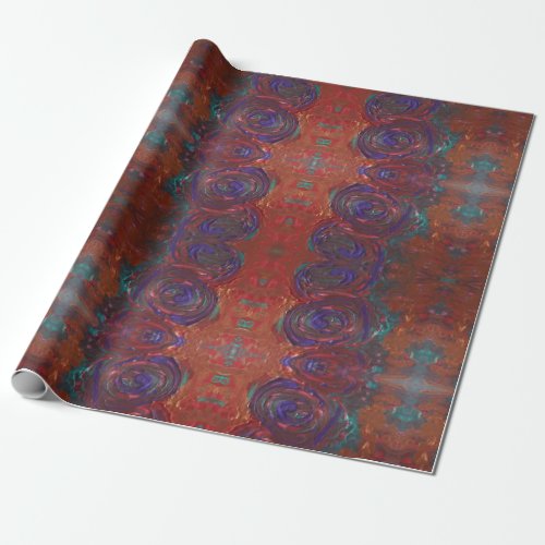 copper purple swirls wrapping paper