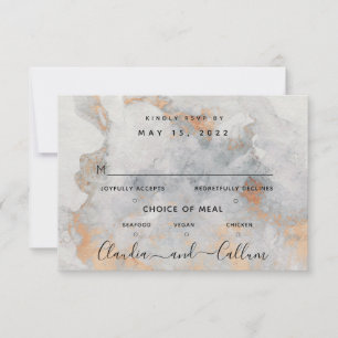 Copper Quarry Wedding 3 Meal Choice RSVP Card