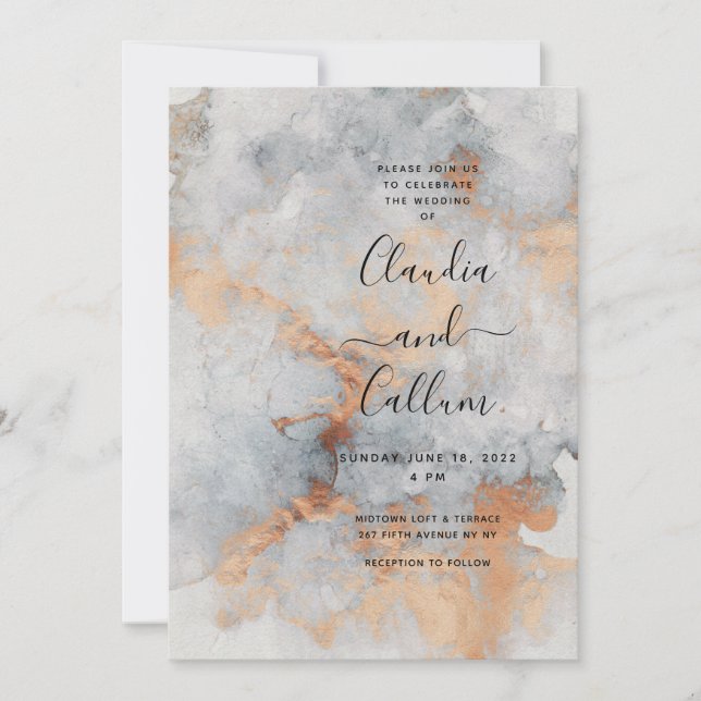 Copper Quarry Wedding Invitation Suite (Front)