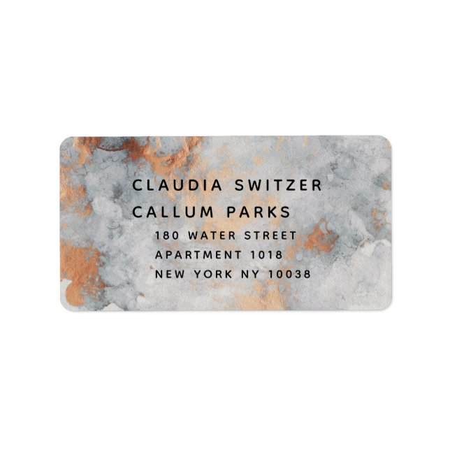 Copper Quarry Wedding RSVP Return Envelope Label (Front)