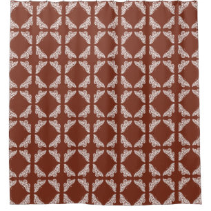 Copper Red Arts and Crafts Butterflies Shower Curtain