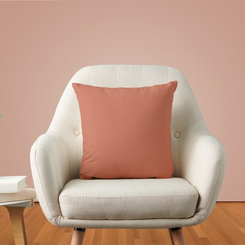 Copper Red Solid Color Throw Pillow