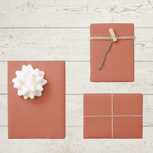 Copper Red Solid Color Wrapping Paper Sheets