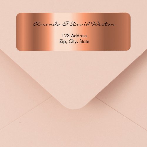 Copper return address label