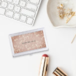 Copper Rose Bokeh Personalized Business Card Case<br><div class="desc">Elegant business card case features a background of bokeh lights in shades of copper and rose gold,  with your name,  monogram or company name in the center.</div>