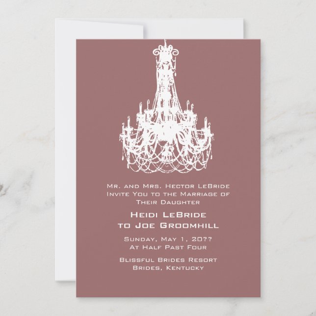 Copper Rose Cute Color Complementing Wedding Invitation (Front)